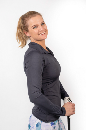 CHARCOAL LONG SLEEVE GOLF SHIRT