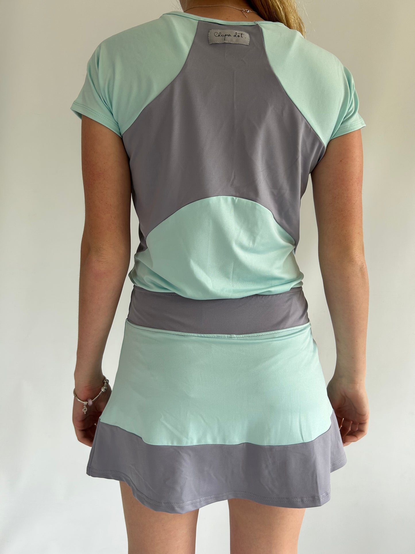 MINT AND GREY ROUND NECK SMALLL