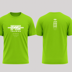 F45 MENS JHB HYROX TRAINING CLUB TEE -LUMO GREEN