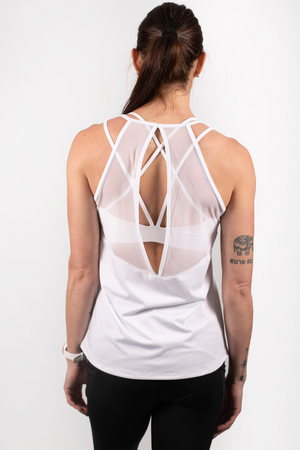 WHITE MESH TOP