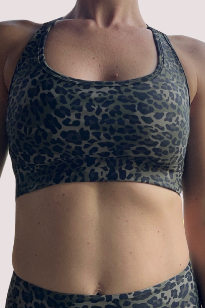 ARMY GREEN RACER BRA