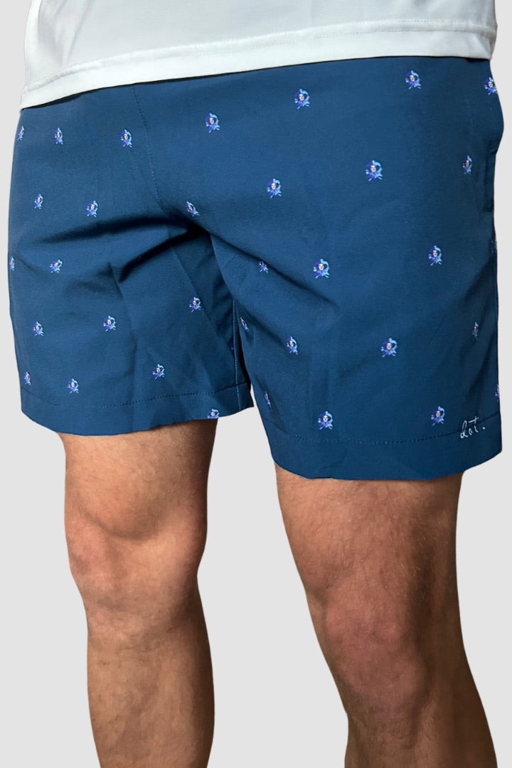 NAVY JESTERS PRINT SHORTS