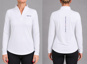 LADIES WHITE PREMIUM STRETCH PULL OVER