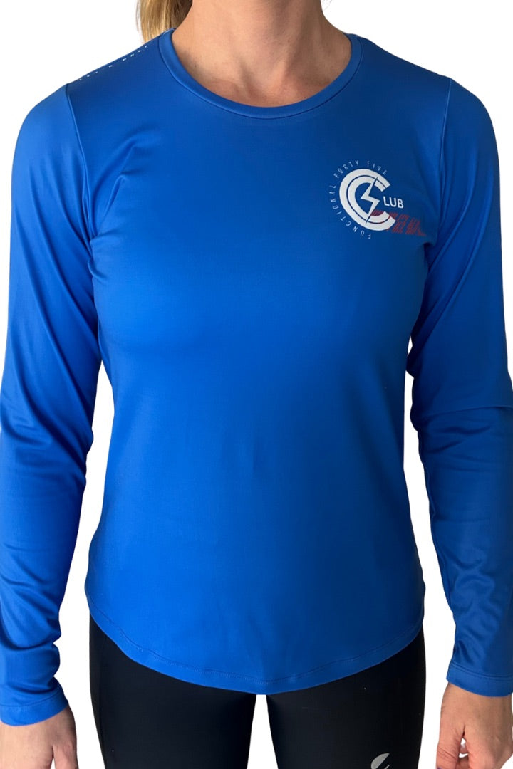 BOLT CLUB LADIES LONG SLEEVE TEE- BLUE
