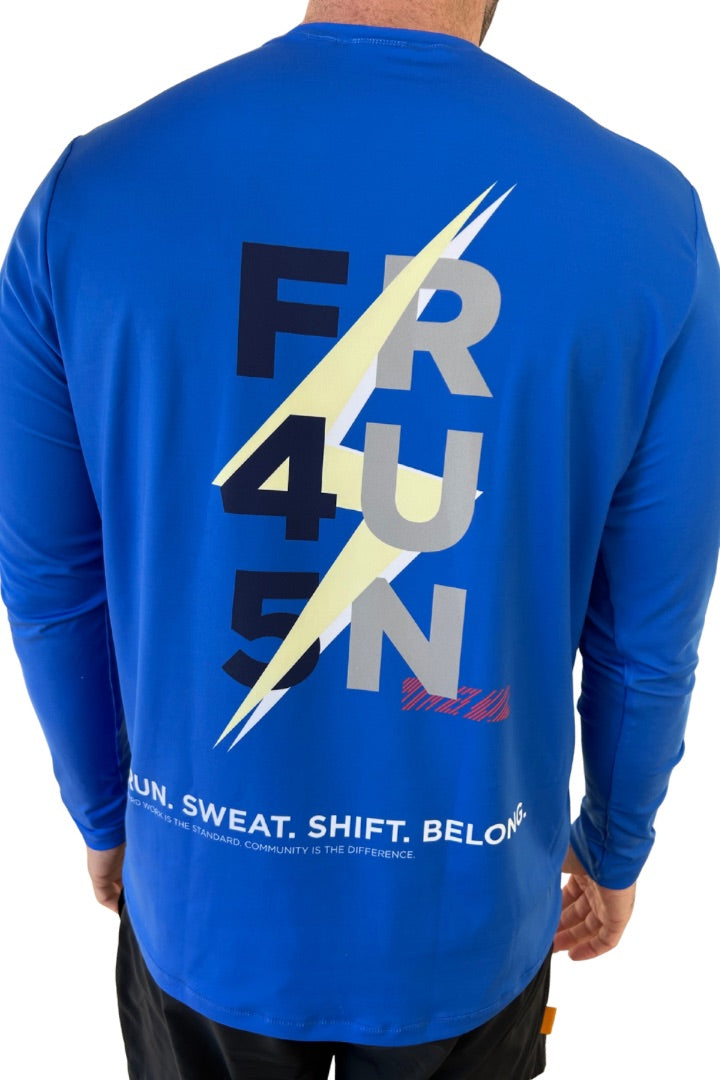 BOLT CLUB MENS LONG SLEEVE TEE- BLUE